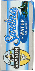 SEASONS: Sardines in Water Salt Added, 4.375 oz