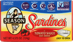 SEASONS: Sardines in Tomato Sauce Salt Added, 4.375 oz