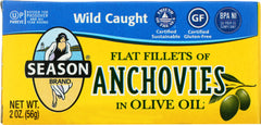 SEASONS: Flat Fillets of Anchovies in Olive Oil, 2 oz