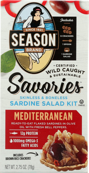 SEASONS: Sardines Salad Kit Mediterranean, 2.75 oz