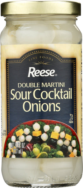 REESE: Double Martini Sour Cocktail Onions, 8 oz