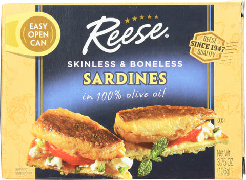 REESE: Skinless & Boneless Sardines in Olive Oil, 3.75 oz