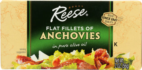 REESE: Flat Fillets of Anchovies in Pure Olive Oil, 2 oz