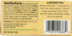 REESE: Flat Fillets of Anchovies in Pure Olive Oil, 2 oz
