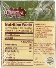 CELESTIAL SEASONINGS: Sleepytime Herbal Tea Caffeine Free 20 Tea Bag, 1 oz