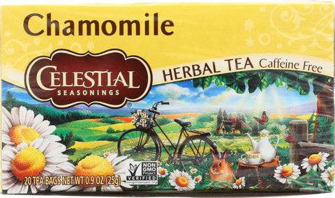 CELESTIAL SEASONINGS: Chamomile Herbal Tea Caffeine Free 20 Tea Bags, 0.9 oz