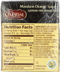 CELESTIAL SEASONINGS: Mandarin Orange Spice Herbal Tea Caffeine Free, 20 bg