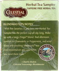 CELESTIAL SEASONINGS: Herbal Tea Sampler Caffeine Free 18 Tea Bags, 1.0 oz