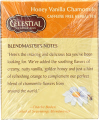 CELESTIAL SEASONINGS: Honey Vanilla Chamomile Herbal Tea Caffeine Free, 20 bags