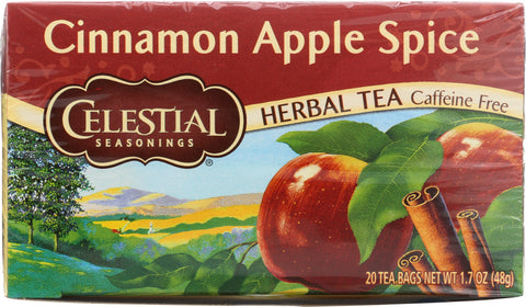 CELESTIAL SEASONINGS: Cinnamon Apple Spice Herbal Tea Caffeine Free 20 Tea Bags, 1.7 oz