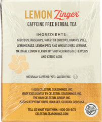 CELESTIAL SEASONINGS: Lemon Zinger Herbal Tea Caffeine Free, 20 bg