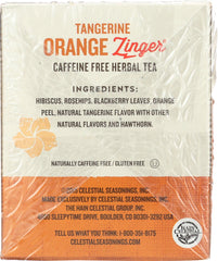 CELESTIAL SEASONINGS: Tangerine Orange Zinger Herbal Tea Caffeine Free 20 Tea Bags, 1.7 oz