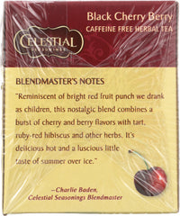 CELESTIAL SEASONINGS: Black Cherry Berry Herbal Tea Caffeine Free, 20 bg