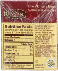 CELESTIAL SEASONINGS: Black Cherry Berry Herbal Tea Caffeine Free, 20 bg