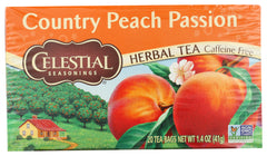 CELESTIAL SEASONINGS: Country Peach Passion Herbal Tea Caffeine Free, 20 bg