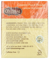 CELESTIAL SEASONINGS: Country Peach Passion Herbal Tea Caffeine Free, 20 bg