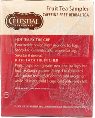 CELESTIAL SEASONINGS: Fruit Tea Sampler Herbal Tea Caffeine Free 18 Tea Bags, 1.4 oz