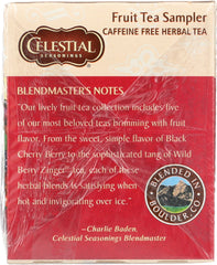 CELESTIAL SEASONINGS: Fruit Tea Sampler Herbal Tea Caffeine Free 18 Tea Bags, 1.4 oz