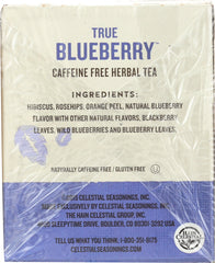 CELESTIAL SEASONINGS: True Blueberry Herbal Tea Caffeine Free, 20 bg