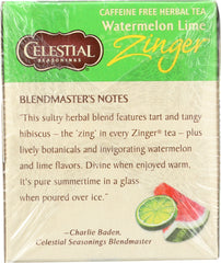 CELESTIAL SEASONINGS: Watermelon Lime Zinger Tea Pack of 20, 1.5 oz