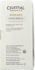 CELESTIAL SEASONINGS: Tea Herb Matcha Green Organic, 20 bg