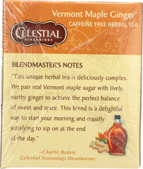 CELESTIAL SEASONINGS: Vermont Maple Ginger Herbal Tea Pack of 20, 1 oz