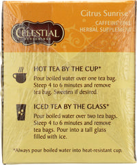 CELESTIAL SEASONINGS: Citrus Sunrise Herbal Tea Pack of 20, 1.7 oz