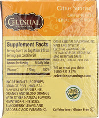 CELESTIAL SEASONINGS: Citrus Sunrise Herbal Tea Pack of 20, 1.7 oz