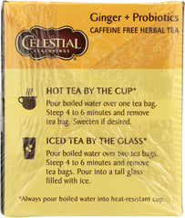 CELESTIAL SEASONINGS: Ginger Probiotic Herbal Tea Pack of 20, 1.1 oz