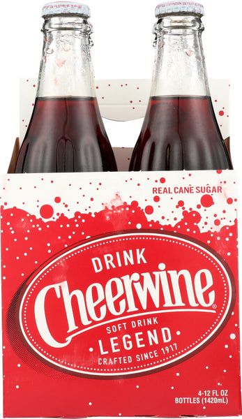 CHEERWINE: Cherry Soda 4 Bottle, 48 oz