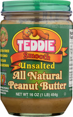 TEDDIE: Peanut Butter Unsalted Smooth, 16 oz