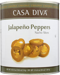 CASA DIVA: Jalapeno Pepper Sliced, 105 oz