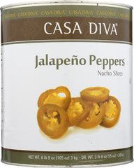 CASA DIVA: Jalapeno Pepper Sliced, 105 oz