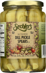 SECHLERS: Dill Pickles Spears Kosher, 24 oz