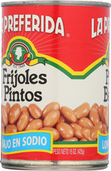 LA PREFERIDA: Low Sodium Pinto Beans, 15 oz