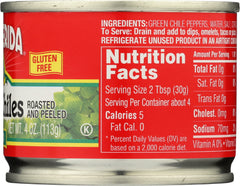 LA PREFERIDA: Diced Green Chiles Mild, 4 oz