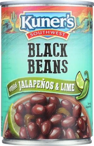 KUNERS: Southwest Jalapeno Black Beans with Lime Juice, 15 oz