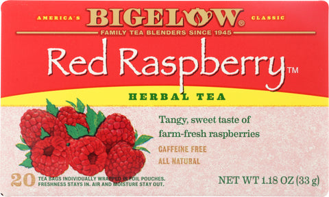 BIGELOW: Red Raspberry Herbal Tea Caffeine Free 20 Tea Bags, 1.18 oz