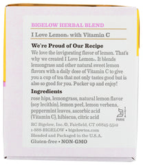 BIGELOW: Herbal Tea Caffeine Free I Love Lemon, 20 Tea Bags