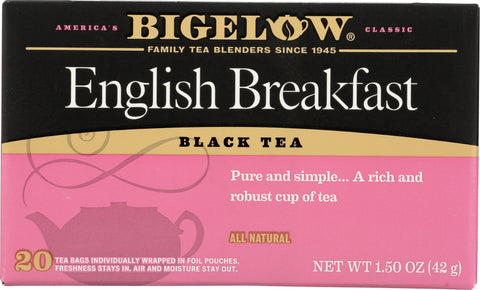 BIGELOW: English Breakfast Black Tea 20 Bags, 1.5 oz