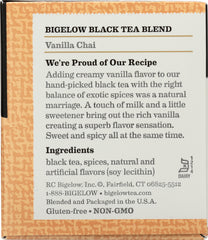 BIGELOW: Vanilla Chai Black Tea 20 Tea Bags, 1.64 oz