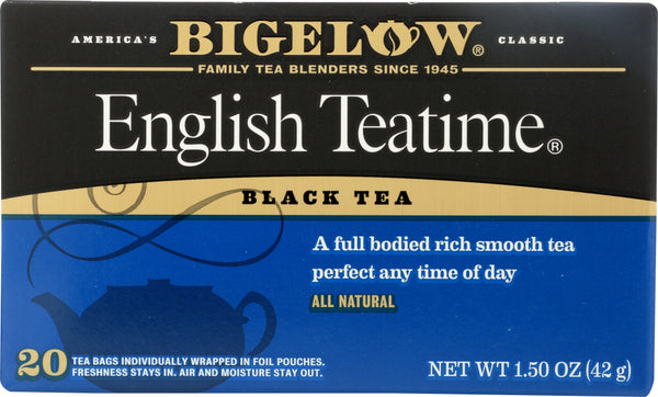 BIGELOW: English Teatime Black Tea 20 Bags, 1.5 oz