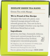 BIGELOW: Green Tea With Mango Healthy Antioxidants 20 Tea Bags, 0.91 oz