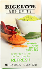 BIGELOW: Benefits Turmeric Chili Matcha Green Tea 18 Bags, 1.15 oz