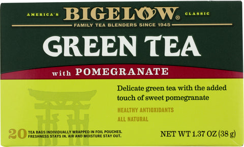 BIGELOW: Green Tea With Pomegranate 20 Tea Bags, 1.37 oz