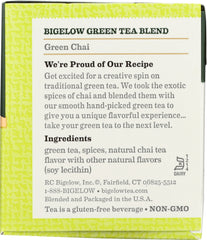 BIGELOW: Green Chai Green Tea Healthy Antioxidants 20 Tea Bags, 1.37 oz