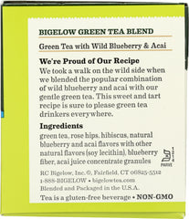 BIGELOW TEA: Green Tea Wild Blueberry & Acai, 20 Tea Bags