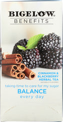 BIGELOW: Benefits Cinnamon and Blackberry Herbal Tea 18 Bags, 1.39 oz