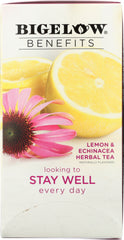 BIGELOW: Benefits Lemon and  Echinacea Herbal Tea 18 Bags, 1.15 oz