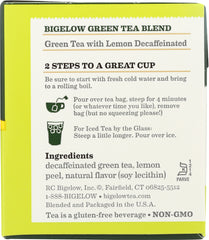 BIGELOW: Green Tea With Lemon Naturally Decaffeinated 20 Tea Bags, 0.91 oz